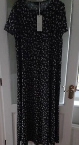Langes schwarzes geblümtes Damenkleid Größe M - Bild 1 von 5