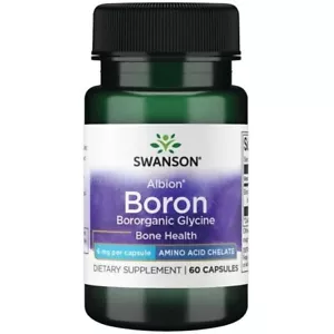 Swanson Albion Boron Bororganic Glycine 6mg 60 caps Bone Health Mineral Body  - Picture 1 of 1