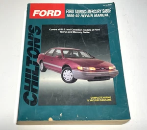 Chilton FORD TAURUS MERCURY SABLE 1986-1992 REPAIR MANUAL #8251 wiring vacuum - Picture 1 of 6