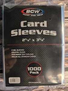 BCW 1000 Penny Card Sleeves 1 Pack of 1000 Soft Standard Sized Cards Sleeves - Picture 1 of 1