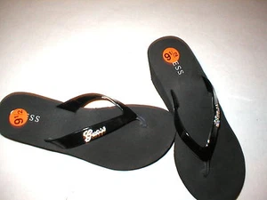 Nuove scarpe sandali donna Guess schiuma plateau zeppa 9,5 cristallo logo nero chiaro - Foto 1 di 4