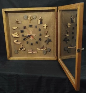 Wanduhr Religiöse Volkskunst Holz 18" Christentum Kirche Handarbeit Handarbeit - Bild 1 von 12