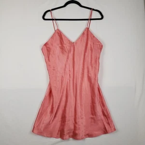 Vtg Victorias Secret 100% Silk Chemise Slip Womens Large Peach NWT Gold Label - Picture 1 of 9