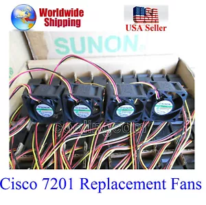 Paquete de 4 ventiladores de repuesto Sunon *silenciosos* para router Cisco 7201, bajo ruido PlugNplay - Imagen 1 de 5