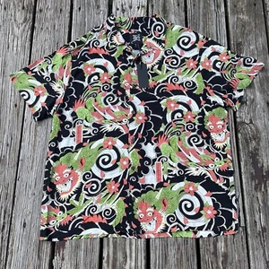 Y2K Ed Hardy Japan Dragon Floral Button Up Shirt Men’s Size Xl. NWT - Picture 1 of 6