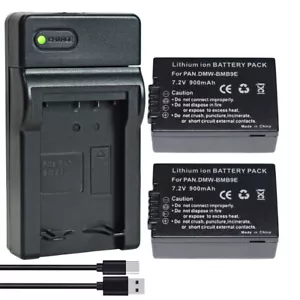 2x BMB9 Battery +Charger for Panasonic Lumix DC-FZ82 DC-FZ83, DMC-FZ100 FZ150 - Picture 1 of 12