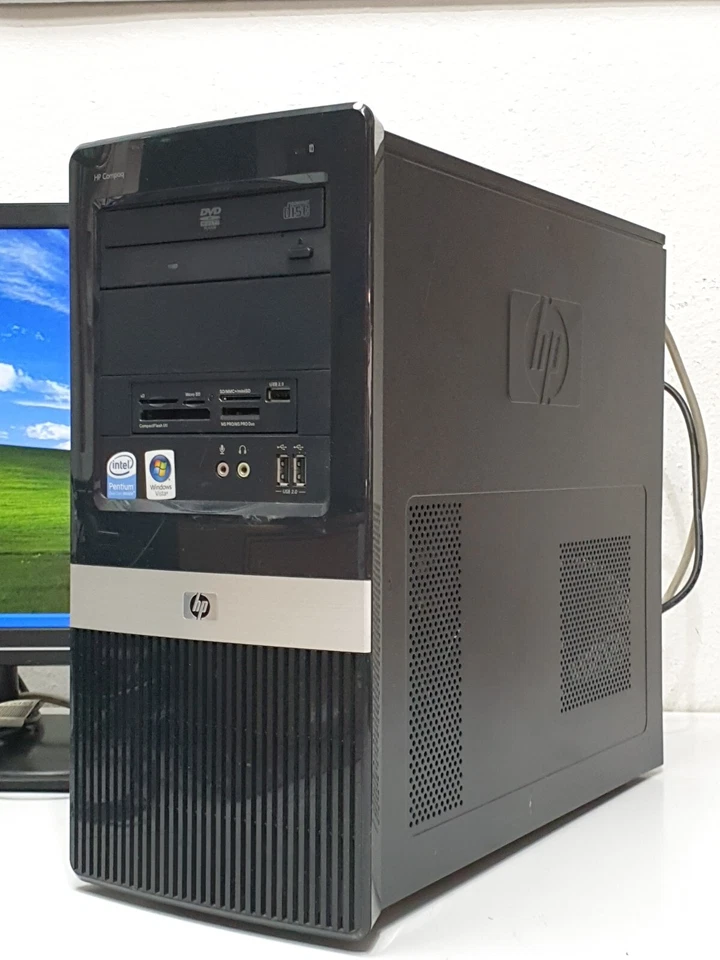 HP Compaq Windows XP Gamer PC 4GB 500GB DVD Pentium 1GB Grafikkarte Computer - Bild 1 von 4