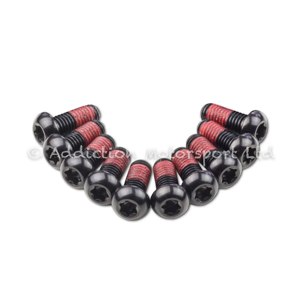 10x Ducati 848 2010 Black Titanium Front Disc Rotor Bolts With Threadlock - Image 1 of 1
