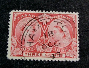 Canada Stamp Scott# 53 Queen Victoria 1897 Used Nice Cancel L654 - Bild 1 von 2