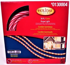 18 Ft. Candy Cane Rope Lights  - Holiday Living - Easy Connect - NEW In Box - Picture 1 of 8