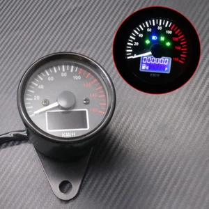 Black Digital LED LCD KM/H Speedometer Odometer Speed Fuel Level Gauge Meter - Bild 1 von 8