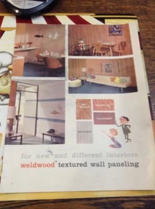 Art Deco Vintage Brochure Weldwood Textured Wall Paneling Asbestos - Picture 1 of 6