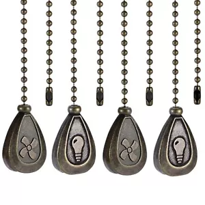 Bronze Ceiling Fan Pull Chain Set, Decorative Fan Pull Chain Pendant Extension - Picture 1 of 7