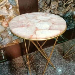 Rose Quartz Console Bar Coffee Table Handmade Gemstone Furniture Garden Dec - Picture 1 of 9