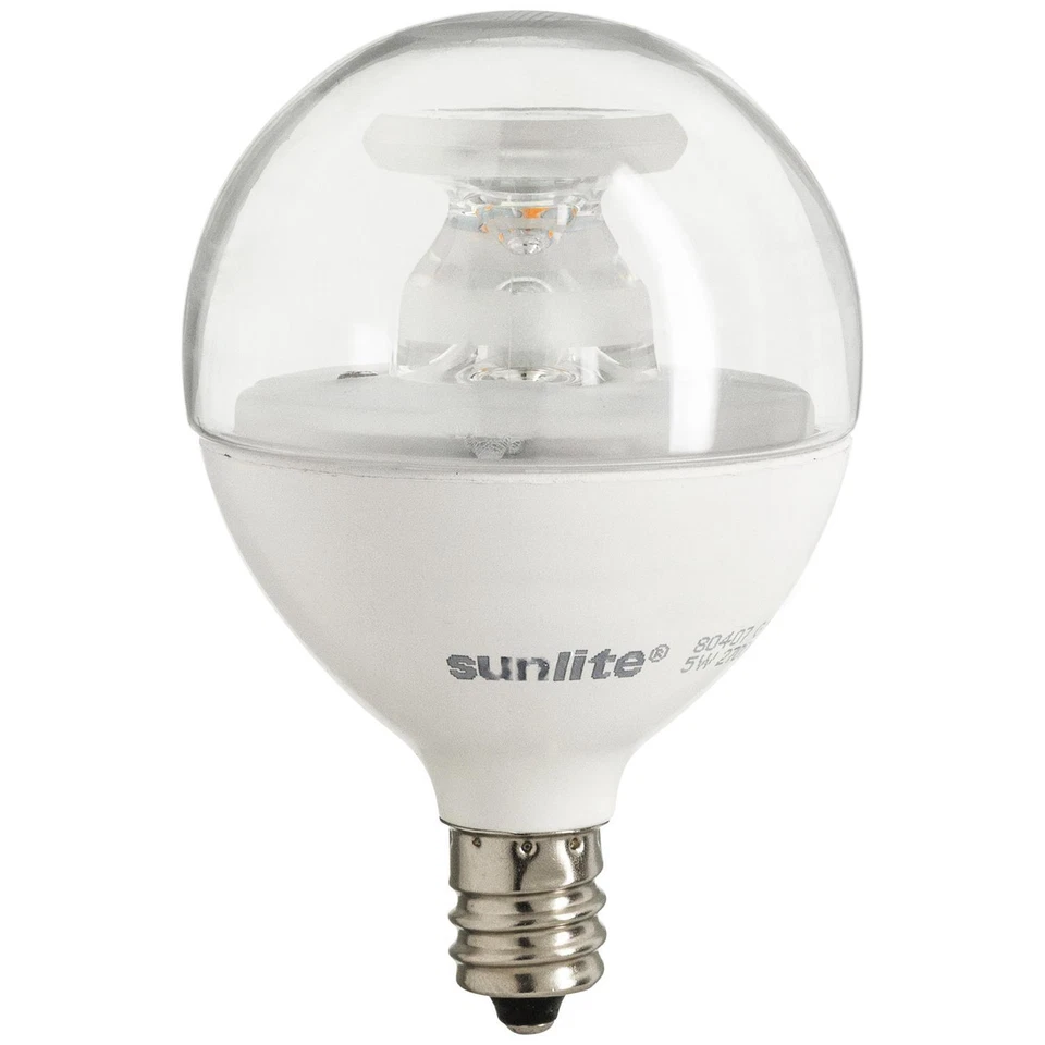 6Pack G16.5 LED Globe Bulb, Dimmable Candelabra, 5W(40W), 3000K, 350LM, E12 - Image 1 of 2