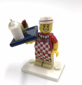 LEGO Hot Dog Vendor 71018 minifigure CMF Series 17 mini figure Waiter Server - Picture 1 of 6