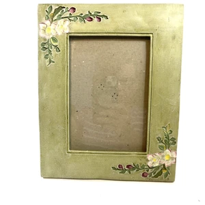 Vintage Burnes Of Boston Frame Embossed Handpainted Floral Design - Picture 1 of 10