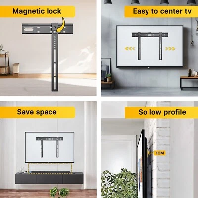 Super Slim Fixed TV Wall Bracket Mount for 42"-77", TV wall mount - Image 1 of 4