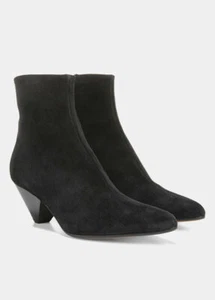 NIB VINCE ALDER WOMEN SUEDE ANKLE BOOTIE in BLACK SIZE 7.5,8,8.5,9.5,11 $395 - Picture 1 of 4