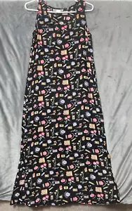 Maxi abito vintage Carol Anderson donna medio floreale anni 80 Cottagecore stravagante - Foto 1 di 12