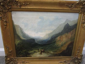 Samuel Bough Original Vintage Oil Painting - Mountain Scene - 18 1/2 x 14 - Picture 1 of 5
