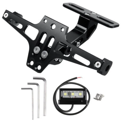 Motorcycle License Number Plate Holder Tail Tidy Bracket LED Fender  - Image 1 of 4