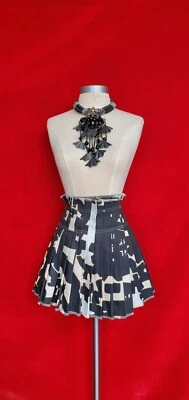 Falda vaquera Isabel Marant plisada envolvente negra blanca estampada talla 38 Foto 1 de 4