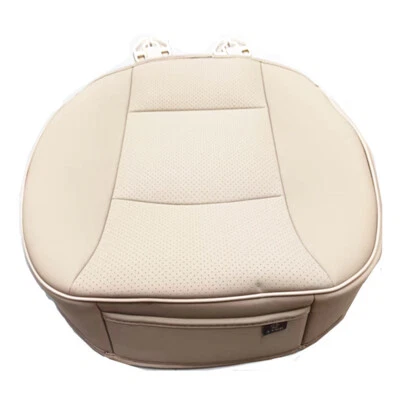 Beige 3D Breathable PU leather Car Front Seat Cushion Chair Protector Seat Cover - Image 1 of 4