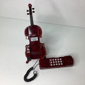 1990s Bao Sheng Violin Home Telephone w/ Stand Untested, For Parts (I7) W#622 - Zdjęcie 1 z 6