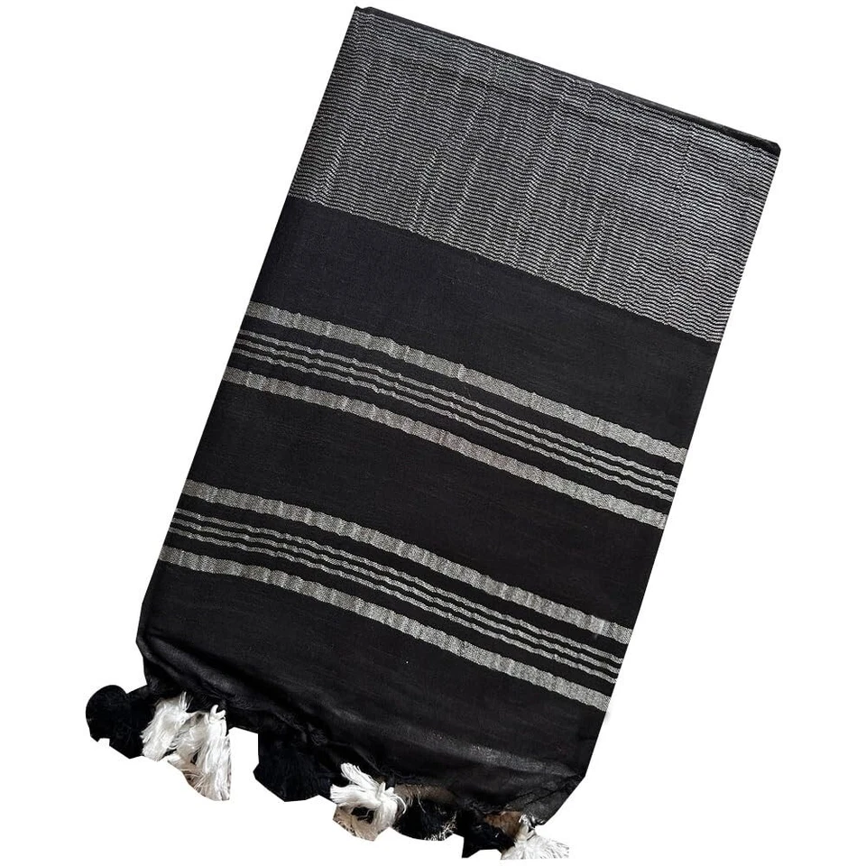 Этническая одежда сари из чистого льна для женщин - Изображение 1 из 1