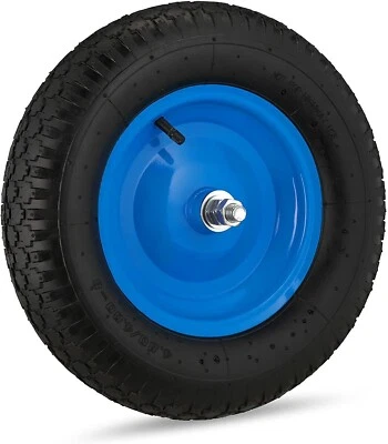 Ruota Pneumatica per Carriola 35cm Gomma 3.50-8 + Asse Incluso Edilizia Giardino - Immagine 1 di 4