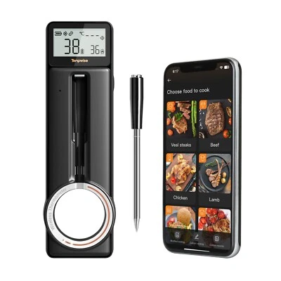 Tempwise Cooking Bluetooth Meat Thermometer LCD Display Data Storage Smoke Grill - Image 1 of 4