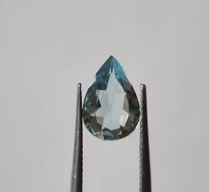 Loose Natural Aquamarine Blue Pear Cut Faceted Gemstone 8.6x6x3mm 0.77ct - Picture 1 of 3