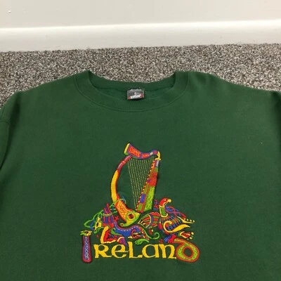 Vintage Ireland Sweatshirt Screen Stars Crewneck Pullover Green Mens XL - image 1 of 4