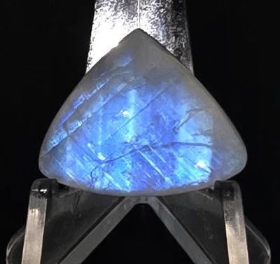 22.00Ct. Natural Rainbow Moonstone Trillion Cabochon Loose Gemstone 19x24x6mm - Image 1 of 2