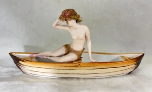 Antike Galluba und Hofmann Biskuit 7" Baden Schönheit mit Boot rosa Schuhe - Germany - Bild 1 von 16