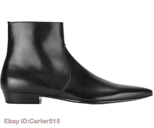 Herren Wildleder Leder Chelsea Stiefelette Spitz zulaufend Schuhe Hoch Formell Großbritannien - Bild 1 von 10