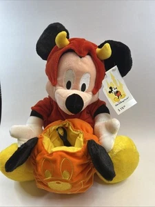Vintage Disney Teufel Mickey Mouse Plüsch Süßigkeiten Halter Halloween 12 Zoll mit Etikett - Bild 1 von 3