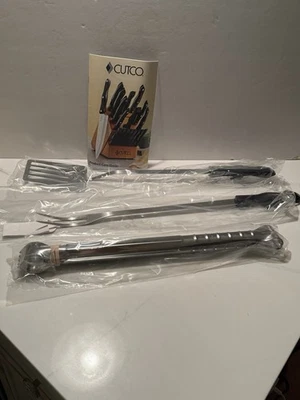 CUTCO 3 Piece Barbecue Set 1709 Long Classic Brown Handles Premium Set NEW - Image 1 of 4