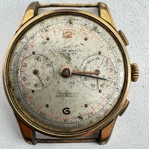 Reloj Pulsera Vintage Charles Nicolet Hombre Cronógrafo Valjoux Chapado en Oro - Imagen 1 de 5