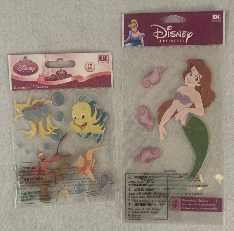 PEGATINAS DE ÁLBUMES DE RECORTES PRINCESA DISNEY ARIEL & FRIENDS ¡RARAS! Difícil de encontrar! Foto 1 de 4