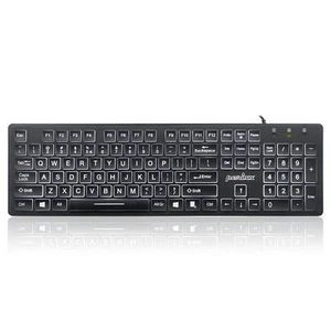 Perixx PERIBOARD-317 Wired Backlit USB Keyboard, Big Print Letter with White ... - Picture 1 of 6