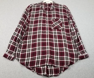 Maurices Button Up Shirt Women’s Small Plaid Lightweight Flannel Tunic Boyfriend - Picture 1 of 13
