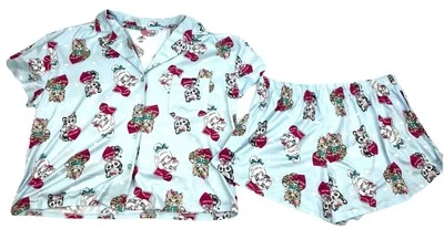 Conjunto de pijama feminino Celebrate Cat Heart duas peças camisa shorts pijama pjs - Imagem 1 de 4