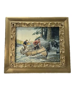 Phillip Goodwin Lithograph Print “Adventures On The Nipigon” 1916 Artwork Framed - Picture 1 of 24