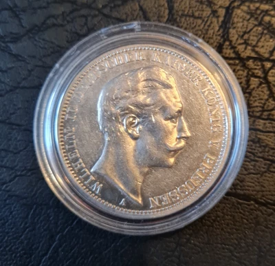 1911 Wilhelm II  Deutscher Kaiser  König von Preussen 3  Mark Silber  vorzüglich - Bild 1 von 2