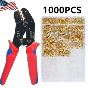 1000PCS Assortment Spade Male Female Terminals Electrical Wire Crimp Connectors - Picture 1 of 14