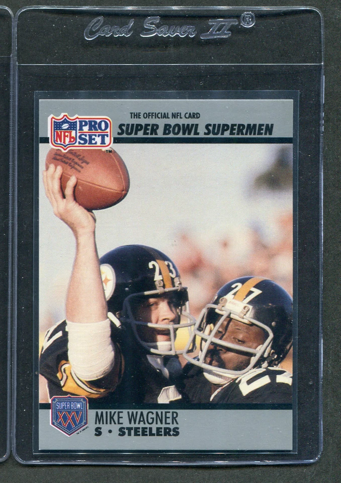 1990 Pro Set Super Bowl Supermen Mike Wagner #114 Steelers - Image 1 of 1