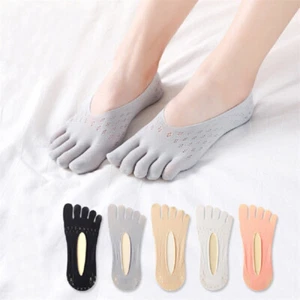 Fashion Thin Sock Slippers Women invisible Silicone Anti-skid Five Finger Soc DR - Picture 1 of 17