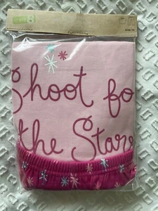 Crazy 8 Girls Size 10 Pjs Pajamas Pink Stars Short Sleeve Top Long Bottoms New - Picture 1 of 3